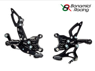 Pedane arretrate stradali Bonamici + kit luce - Aprilia RSV4 RF / Tuono 17-20